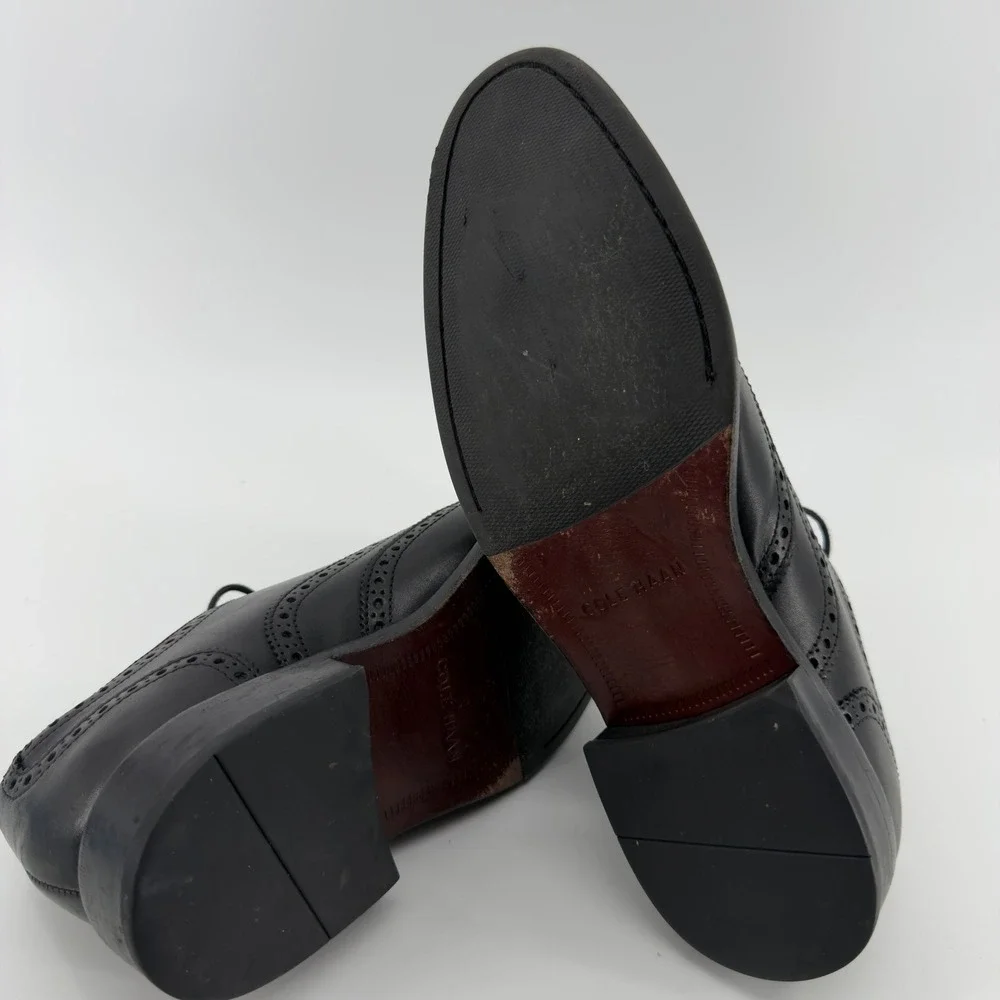 Cole Haan Cambridge Wingtip Oxford Mens 9 M Black Leather Dress Shoes